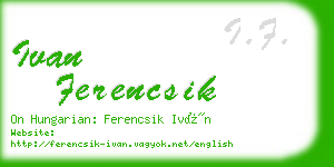 ivan ferencsik business card